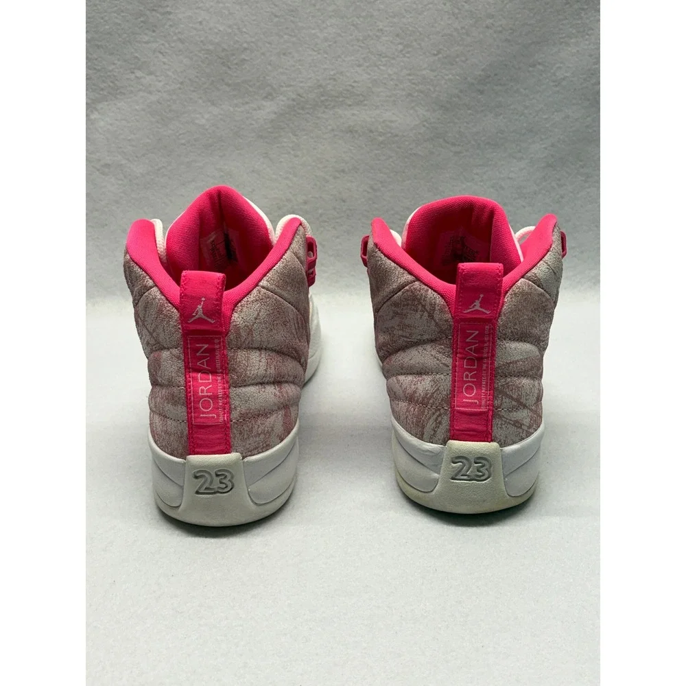 Air Jordan 12 Retro GS Digital Pink White Sneakers 510815-101 Mens 7Y Womens 8.5